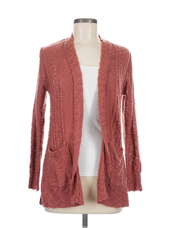 love ellie Sweaters - Open-Front Knit Cardigan Sweater in Dusty Rose